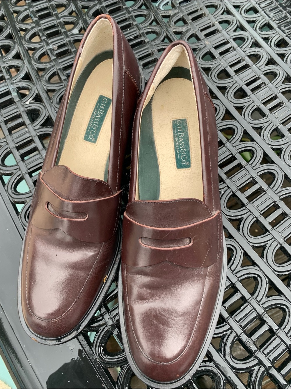 Women’s Bass Classic Penny Loafers in Burgundy Size 8.5 - Picture 2 of 7